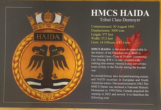 Post Card, HMCS HAIDA Tribal Class Destroyer, Grey