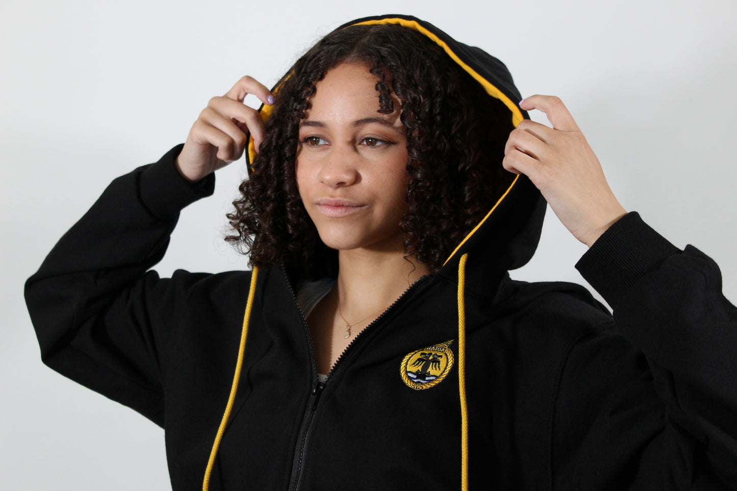 Hoodie, Zip-Up, HMCS HAIDA, Black, Adult