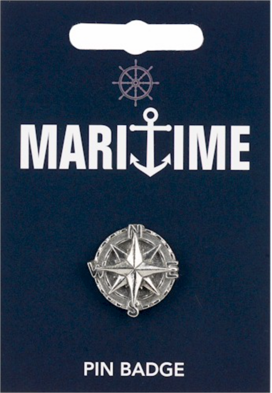 Pewter Pin Badge, Compass